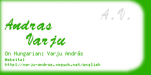 andras varju business card
